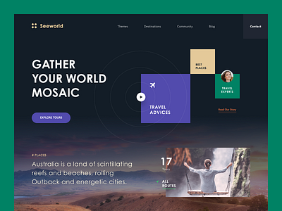 Seeworld Travel Agency Website business colourful design entrepreneur halo halo lab startup to go service travel travel agency travel platform travel service vacation web design website worldwide