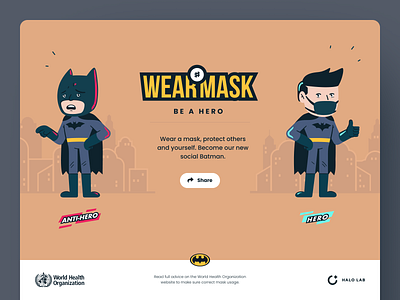 #WearMask Poster + Website art business careful colourful covid covid 19 design entrepreneur halo halo lab illustration image mindfulness startup web design website