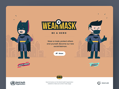 #WearMask Poster + Website art business careful colourful covid covid 19 design entrepreneur halo halo lab illustration image mindfulness startup web design website