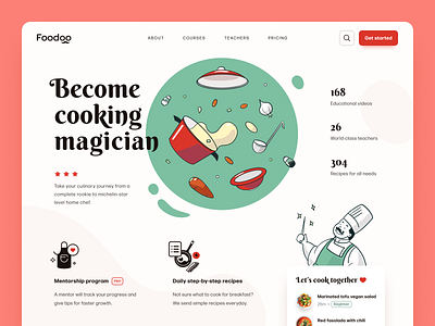 Foodoo Cooking Academy Website art business colourful cooking cooking acaddemy cooking service design education entrepreneur halo halo lab illustration mentorship startup web design website