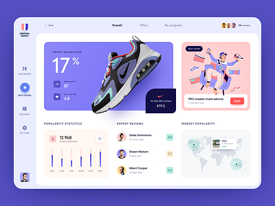 Unusual Invest Dashboard business colourful design entrepreneur halo halo lab interface investment shoes sneaker startup typography ui ux web website