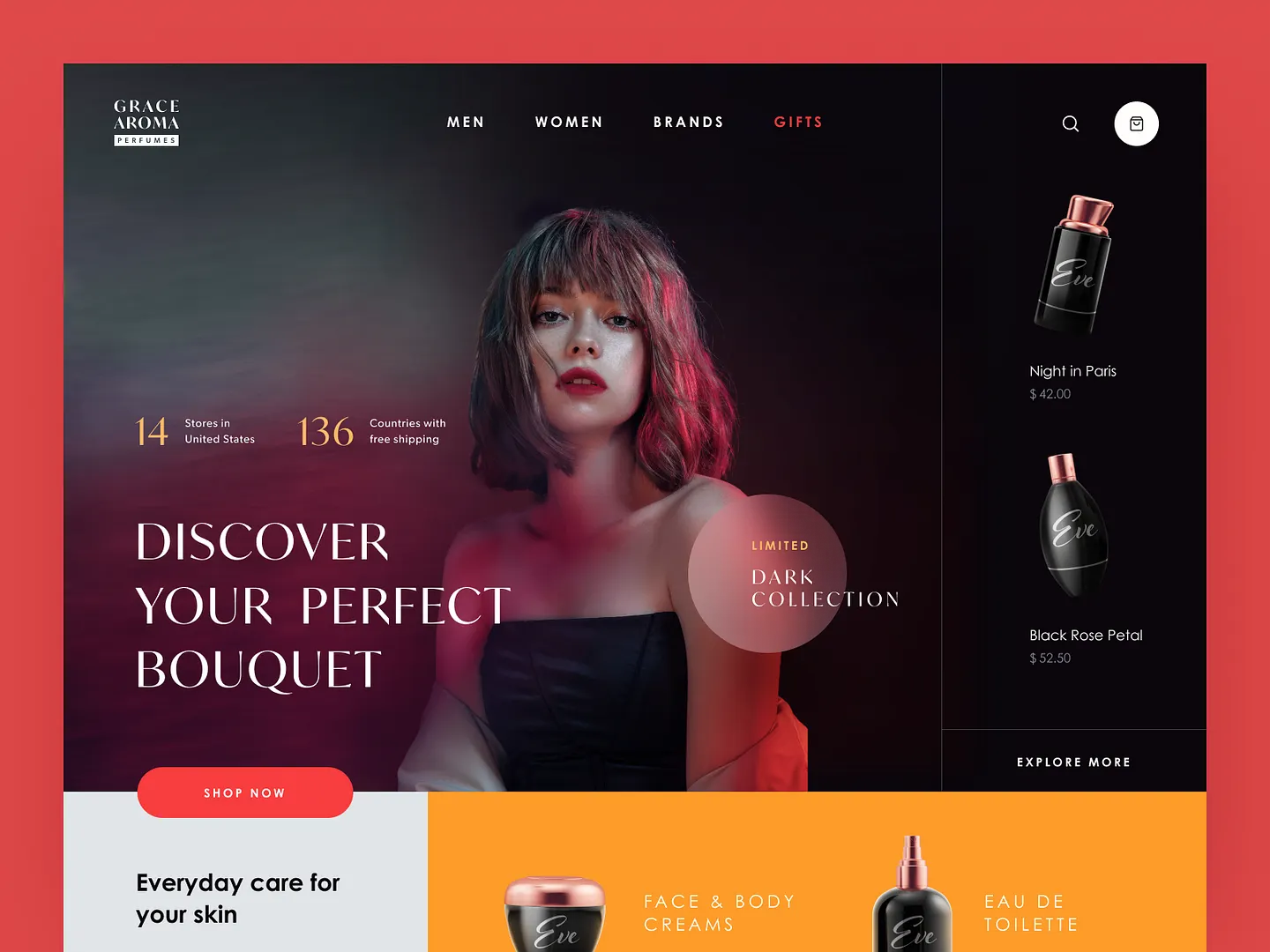 Elegant Perfume Website Design: Grace Aroma