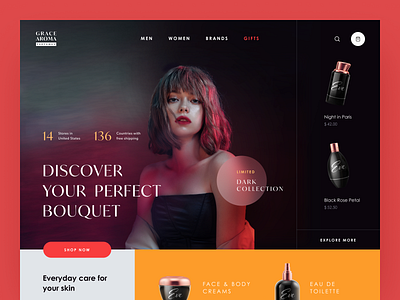 Grace Aroma Website aroma beauty body care fragrance gift interface mist perfume service startup ui ux web website