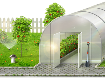 Greenhouse art graphic illustration web