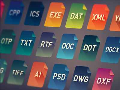 Flat File Type Icons file flat gradient icons os type
