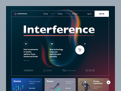 Interference Invest Website currency funds interface investment market service startup trading ui ux web website