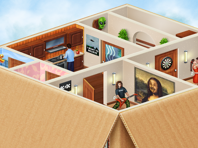 Box-building illustration