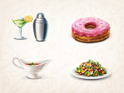 Cookbook Icons cooking food heyllow icon icons illustrations meal menu set sweet tasty web
