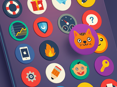 Flat Icons Set color cute flat icon icons mobile set simple web