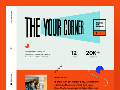 The Your Corner Coliving art collaboration community creative culture interface living meeting place private product service space startup studio ui ux web website