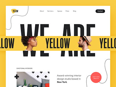 Yellow Interior Website agency architecture cozy decor furniture home home living house interface interior product service startup studio typography ui ux web website yellow