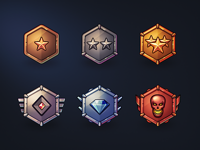 Badges for Online Game achievement badge champion icon illustration reward
