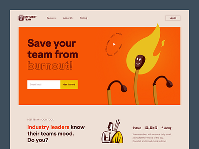 Efficient Team Website interface product service startup ui ux web website