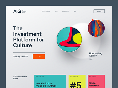 AIG Website interface product service startup ui ux web website