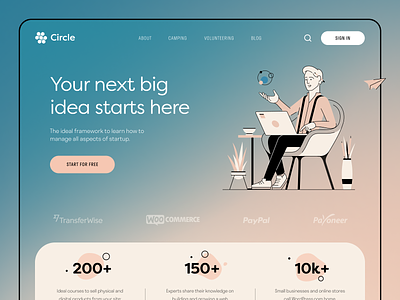 Circle Website interface product service startup ui ux web website