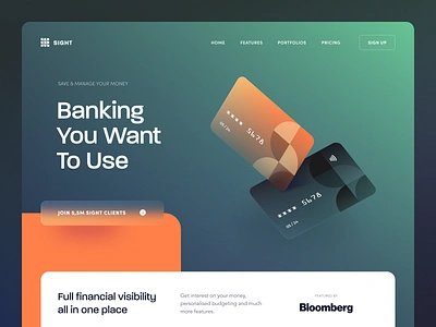 Sight Banking Website interface product service startup ui ux web website