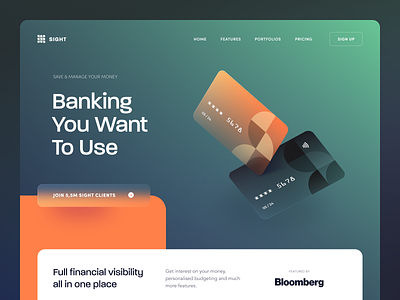 Sight Banking Website interface product service startup ui ux web website