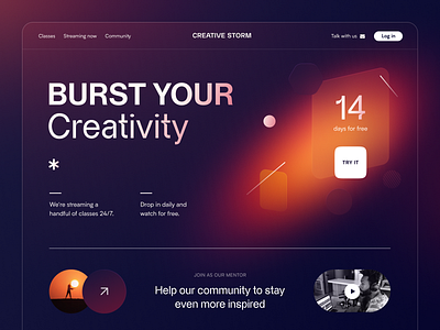 Creative Storm Website interface product service startup ui ux web website