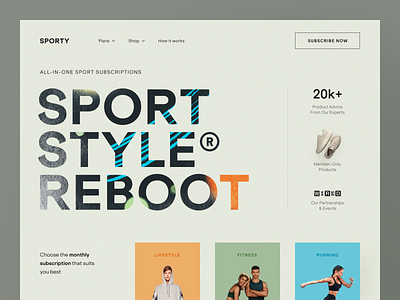 Sporty Website interface product service startup ui ux web website