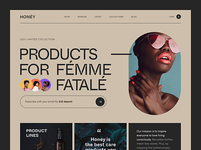 Honey Website design interface product service startup ui ux web website
