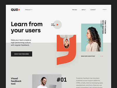 Que+ Website design interface product service startup ui ux web website