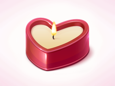 Wick of Love candle fire graphic icon illustration