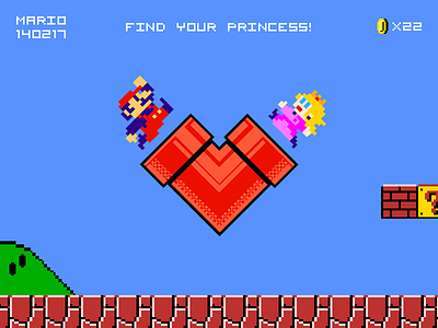 ❤️ Super Valentine’s Day ❤️ art game icon illustration mario pixel pixel art super mario