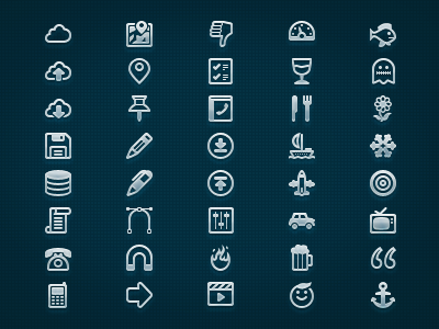 Pictogram Set 24px download glyph icon icons pixel psd shapes small stock vector