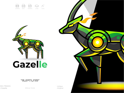 robotic, mecha, futuristic, Gazelle logo style design