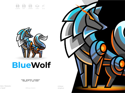 robotic, mecha, futuristic, Wolf logo style design animal animal art animal illustration branding cyber design futuristic graphic design illustration logo robotic