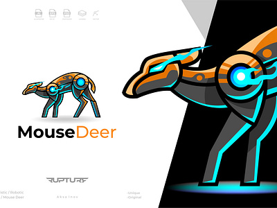 robotic, mecha, futuristic, Mouse deer logo style design animal animal art animal illustration cyber design futuristic graphic design illustration logo mecha robotic wildlife