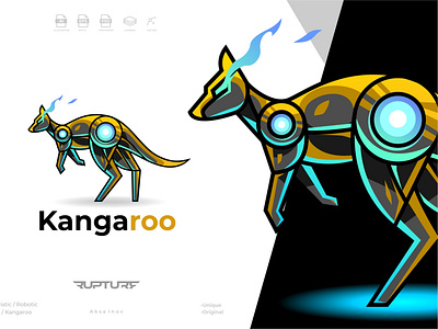 robotic, mecha, futuristic, Kangaroo logo style design animal animal art animal illustration branding cyber design futuristic graphic design icon illustration logo mecha robotic