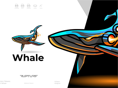 unique robotic, mecha, futuristic, Whale logo style design animal animal art animal illustration branding cyber design futuristic graphic design illustration logo marine mecha robotic