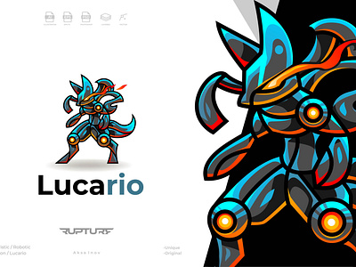 unique robotic, mecha, futuristic, Lucario logo style design animal animal art animal illustration cyber design futuristic illustration logo lucario robotic