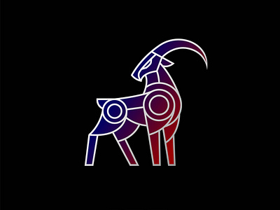 unique robotic, mecha, futuristic, goat logo style design by Aksa Inov ...