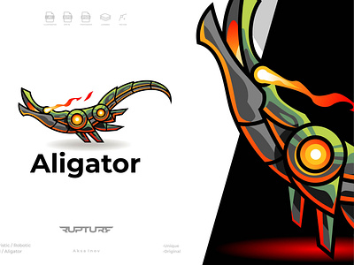 robotic aligator logo aligator animal animal art animal illustration animation branding crocodile design futuristic graphic design illustration logo motion graphics robotic ui