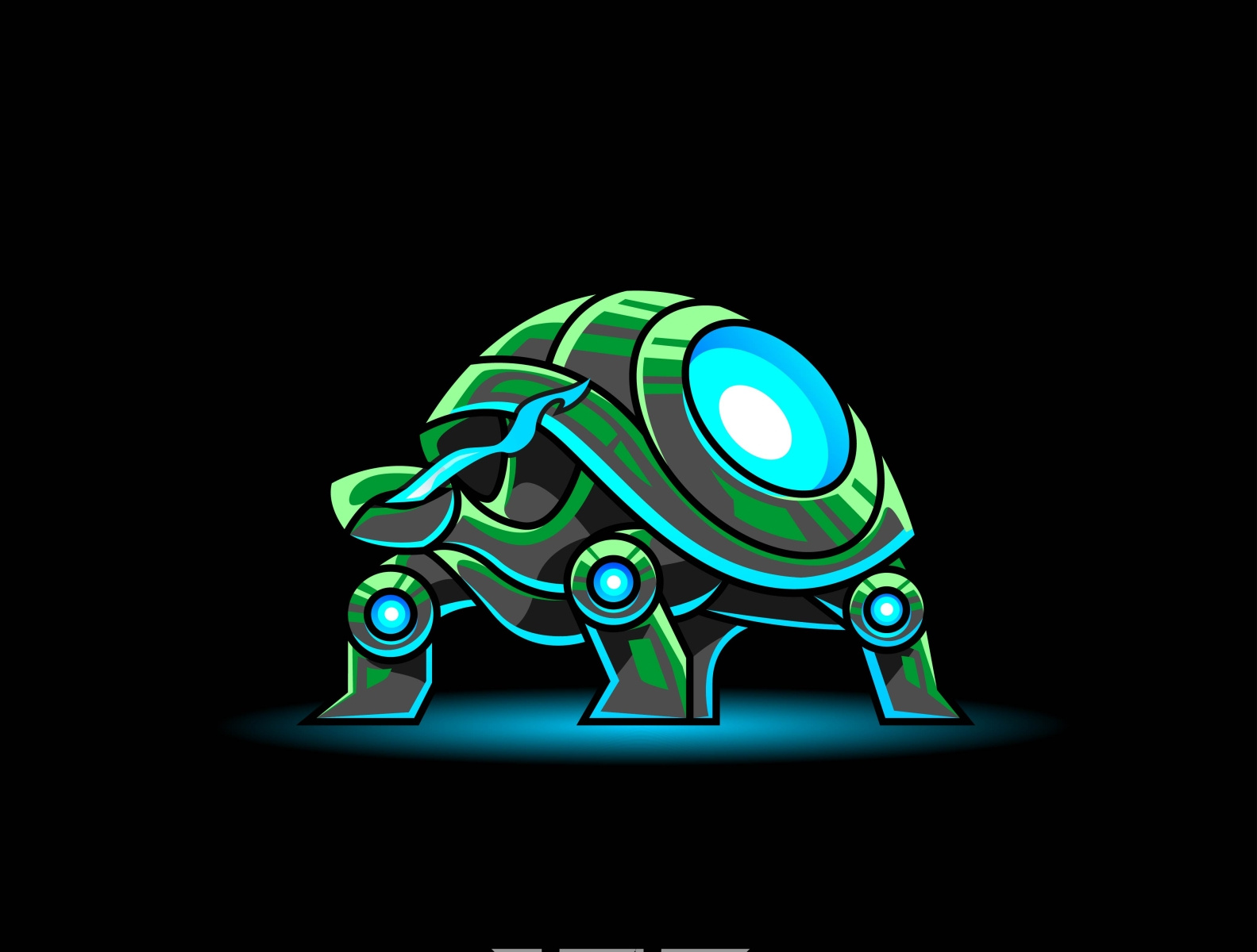 robotic turtle logo by Aksa Inov | Rupture on Dribbble