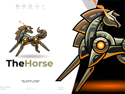 robotic horse logo 3d animal animal art animal illustration animation branding cyber design futuristic graphic design horse illustration logo motion graphics robotic ui