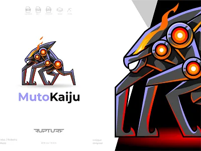 muto kaiju mecha robotic logo 3d animal animal art animal illustration animation branding cyber design futuristic gozilla graphic design illustration kaiju logo motion graphics movie muto robotic ui