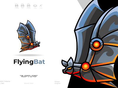 robotic bat logo 3d animal animal art animal illustration animation bat bats branding cyber design futuristic graphic design illustration logo mammal mammals motion graphics robotic ui vampire