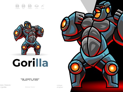 robotic angry gorilla logo angry animal animal art animal illustration ape apes blue branding cyber design futuristic gorilla graphic design illustration logo mammal mammals raging robotic wild