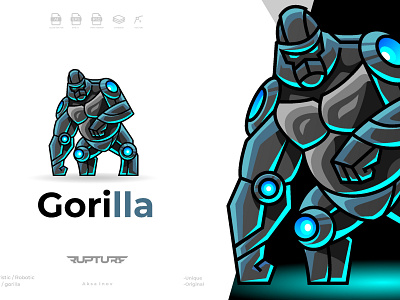 robotic gorilla logo amazing animal animal art animal illustration ape apes branding cyber design futuristic gorilla gorillas graphic design illustration logo logofolio mammals robotic silverback unique