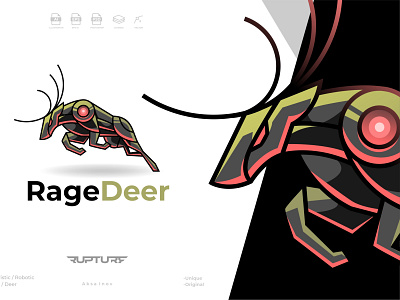 robotic raging deer logo 3d animal animal art animal illustration animation antler branding cyber deer design elements elk envato futuristic graphic design illustration logo raging robotic ui