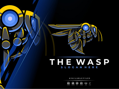 Mecha Robotic Wasp Logo Design