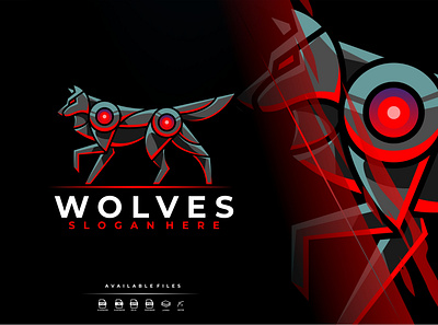 Mecha Robotic Wolf Logo Design 3d alpha animal animal art animal illustration animation branding cyber design dog dogs futuristic graphic design illustration logo motion graphics robotic ui wolf