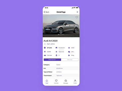 Cambiauto app - Detail Page android app auto automotive car cars detail detail page detailed page details details page feed ios mobile mobile app design mobile design mobile ui product design uiux ux design