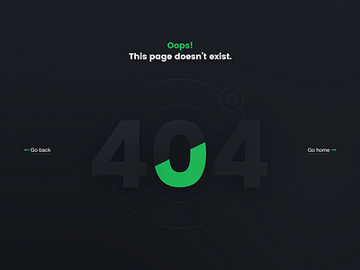 404 Idea 404 dark freebie green page psd template web