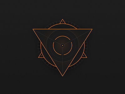 Weird Triangle Badge brown circle dark geometry orange triangle
