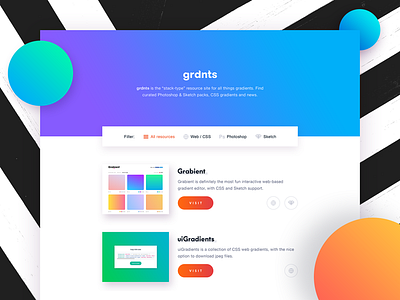 grdnts - Curated Gradient Resources colors curated gradients resources web website