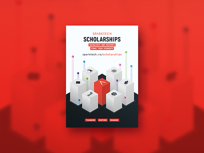 Sparktech Scholarships 2017 development flyer isometric poster scholarship sparktech